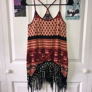 TANK TOP W/ FRINGE DETAILING